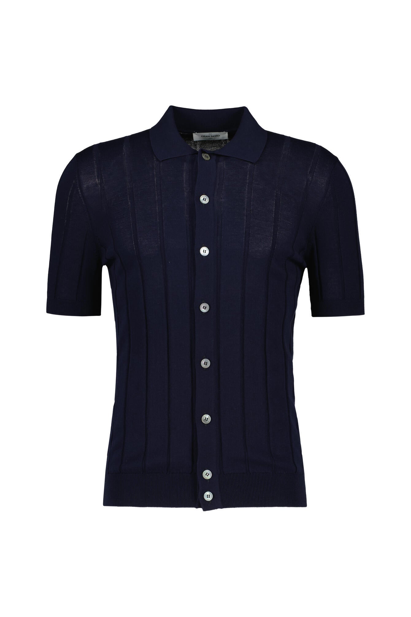 Strickpoloshirt Regular Fit aus Baumwolle - 598 - Blau