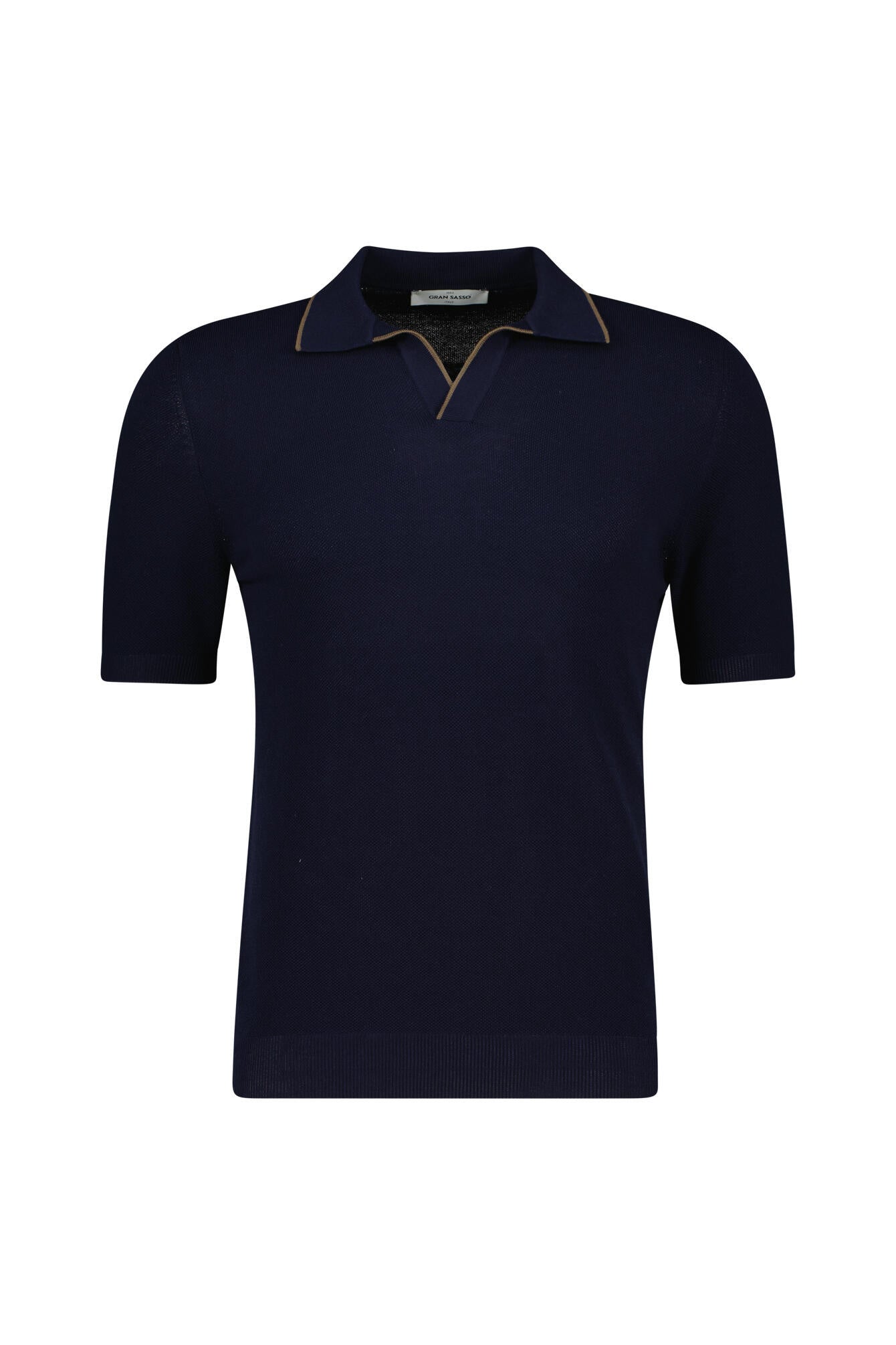 Strickpoloshirt Regular Fit aus Baumwolle - 598 - Blau