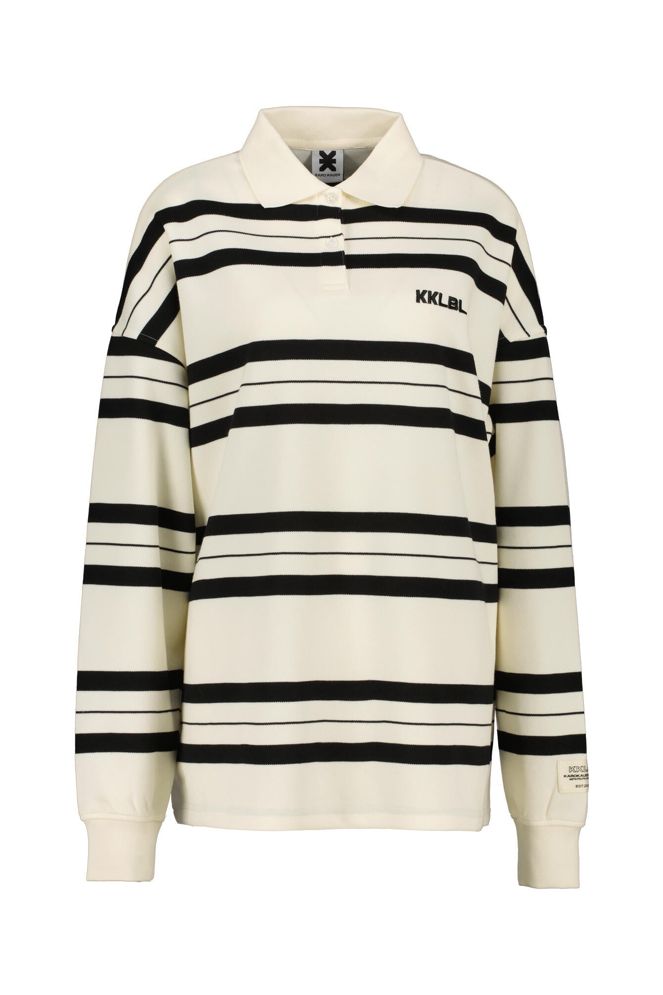 Sweatshirt gestreift Oversized Fit - Weiß | Schwarz