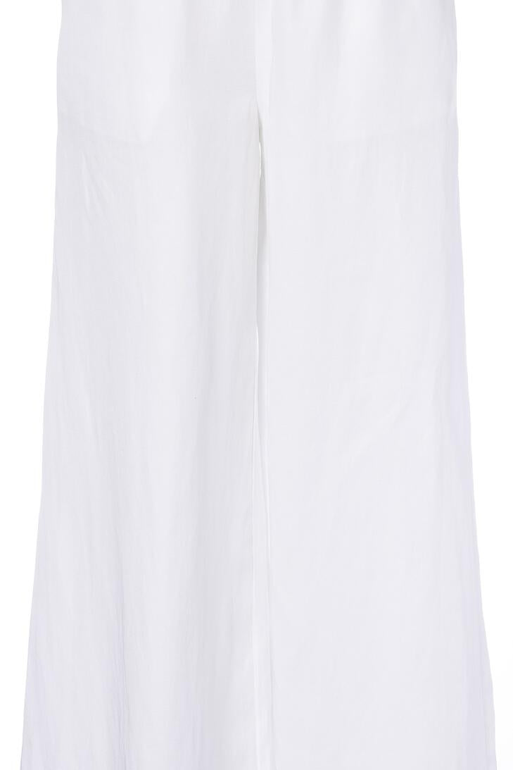 Hose LEAF Wide Leg aus Leinenmix - 101 Offwhite - Weiß