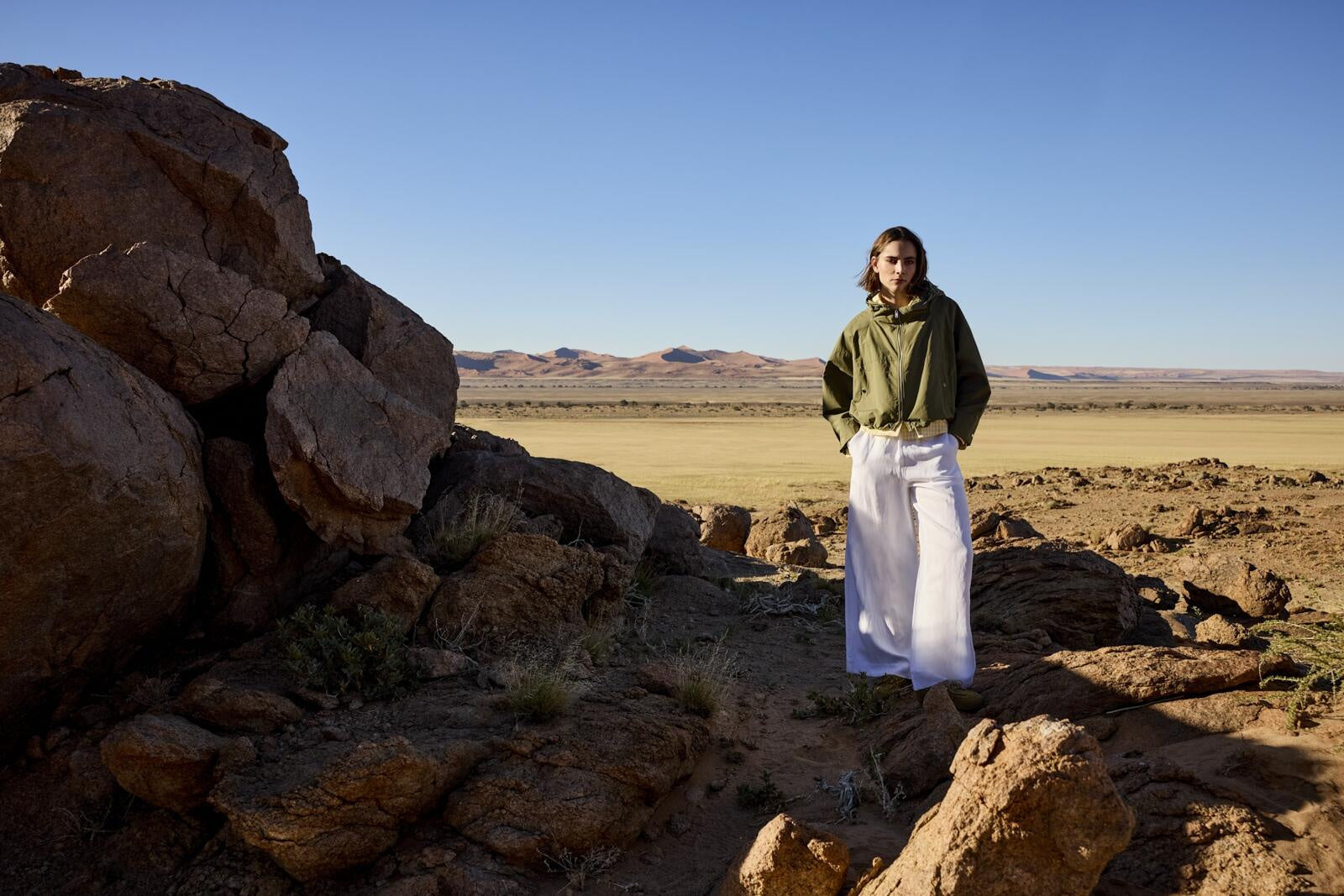 Hose LEAF Wide Leg aus Leinenmix - 101 Offwhite - Weiß