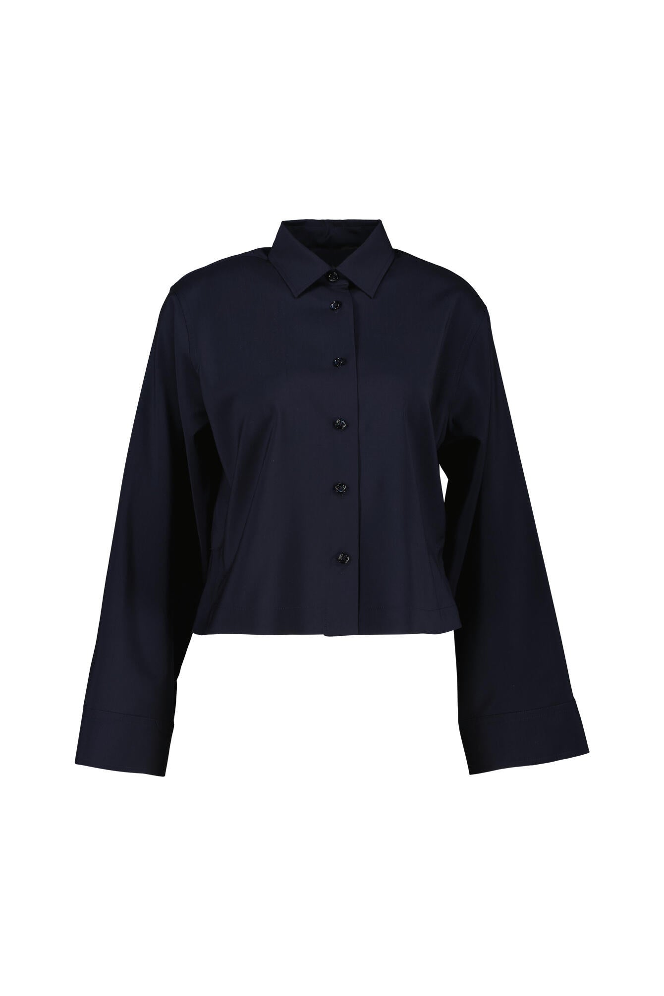 Bluse aus Schurwolle - 696 Navy - Blau