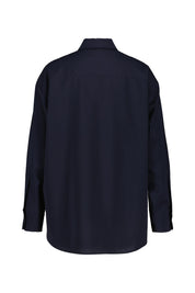 Bluse aus Schurwolle - 696 Navy - Blau