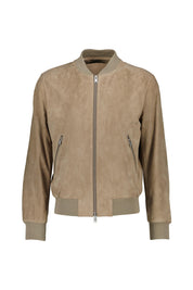 Bomberjacke DIDIER aus Leder - Grey Taupe - Beige