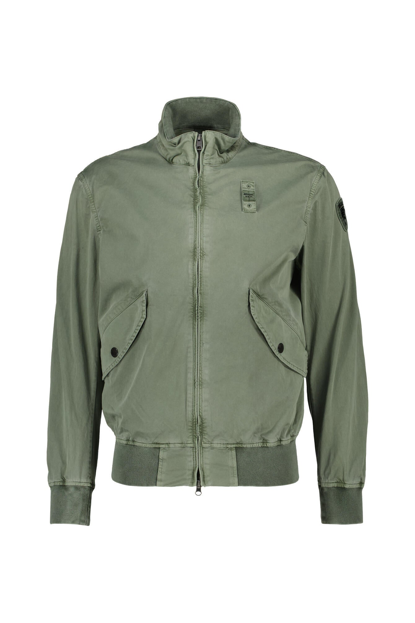 Jacke aus Baumwolle mit Stehkragen - 694 Olive Green - Grün