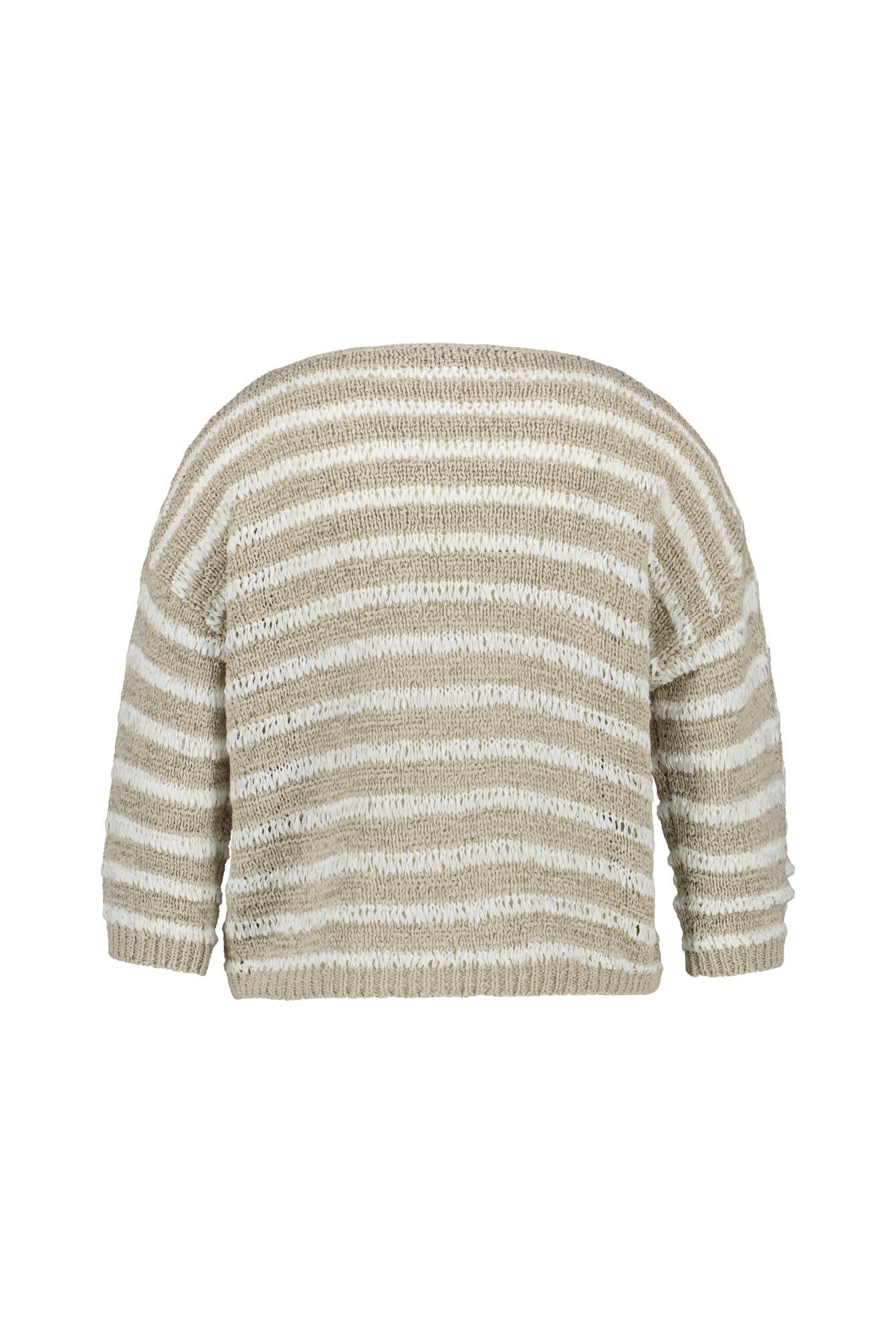 T-Shirt aus Baumwollmix - 162 Stripe Offwhite - Beige