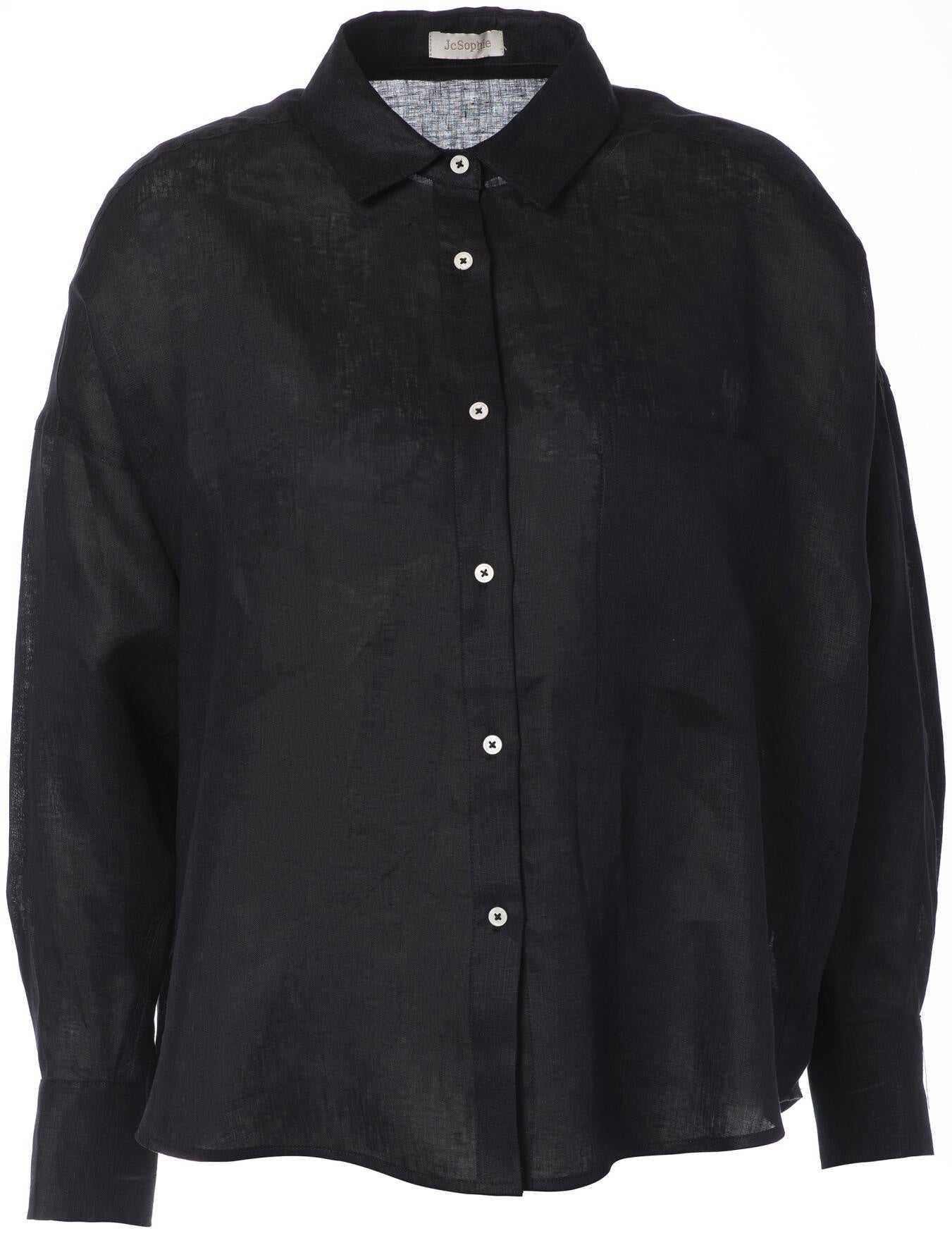 Bluse LEONA aus Baumwolle - 105 Black - Schwarz