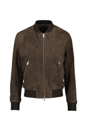 Bomberjacke aus Leder - Graphite - Braun