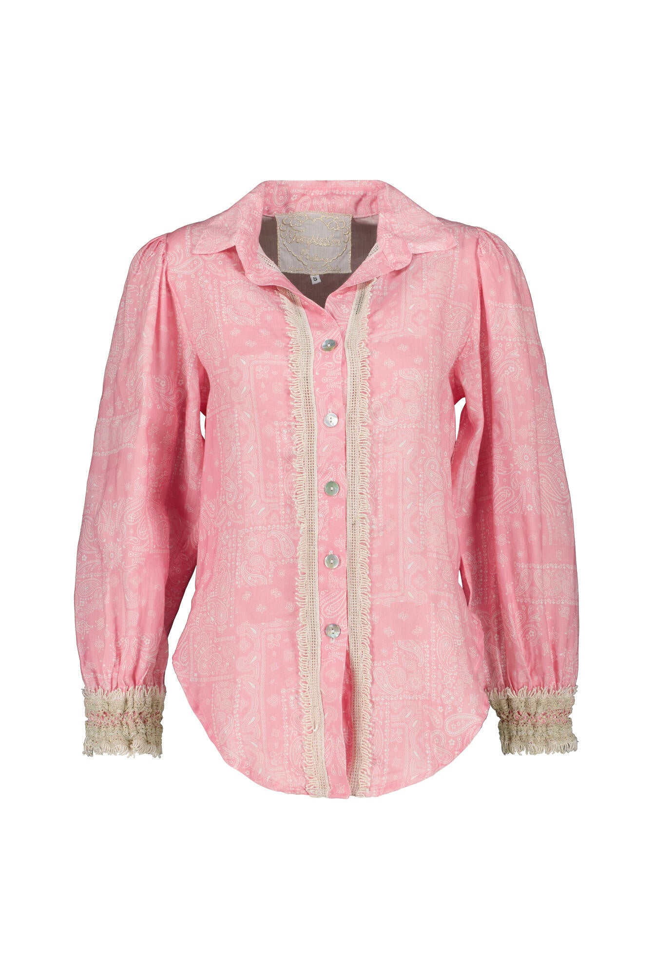 Bluse NOCELLE aus Leinen - Bandana Pink - Rosa