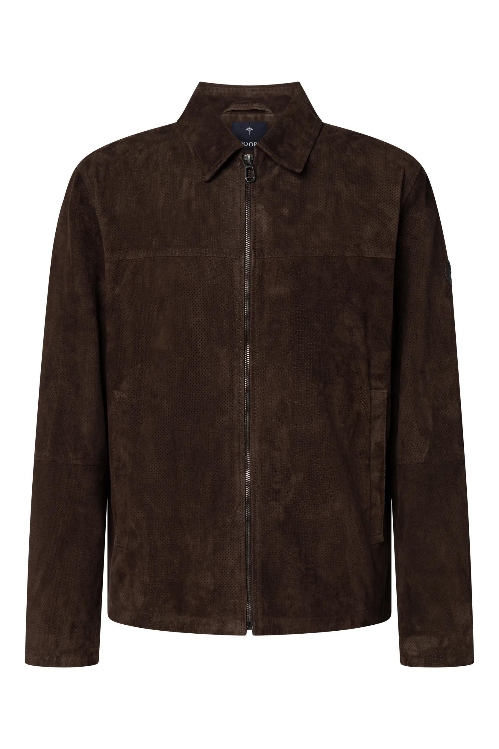 Lederjacke aus Ziegenvelour - 00201 Dark Brown - Braun