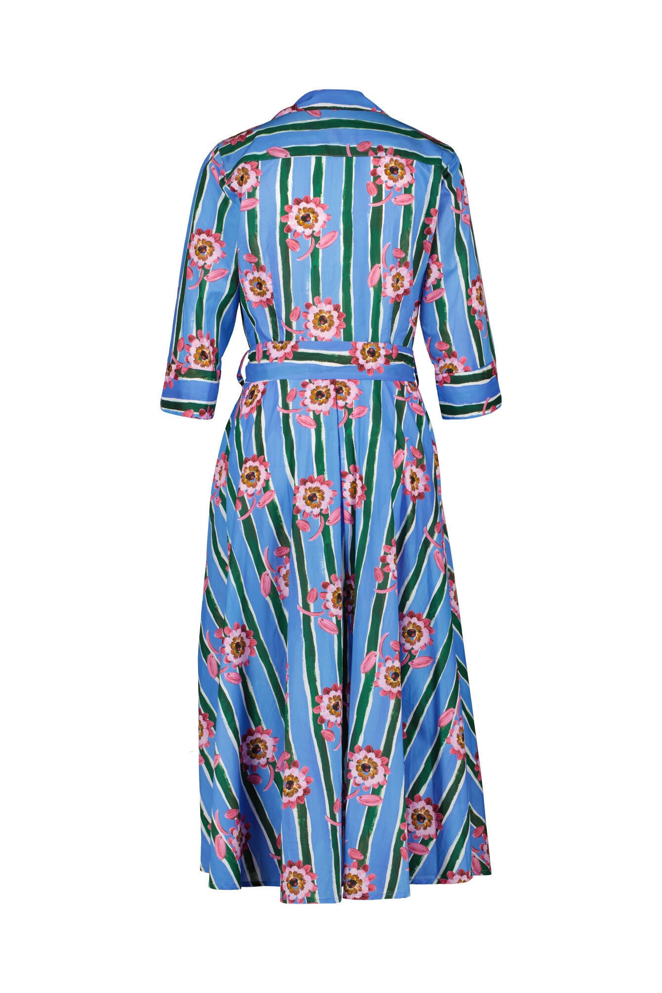 Midikleid aus Baumwolle - Blau | Grün