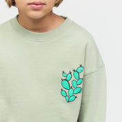 Sweatshirt CHECKER TOBI Relaxed Fit - Sage Green - Grün