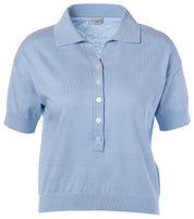 Strick-T-Shirt MARISSA aus Baumwolle - 398 Sky blue - Blau
