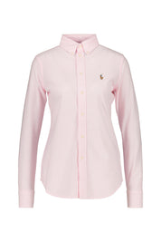 Hemdbluse aus Baumwolle - 1057401-2B12-CARMEL PINK/WHITE - Pink