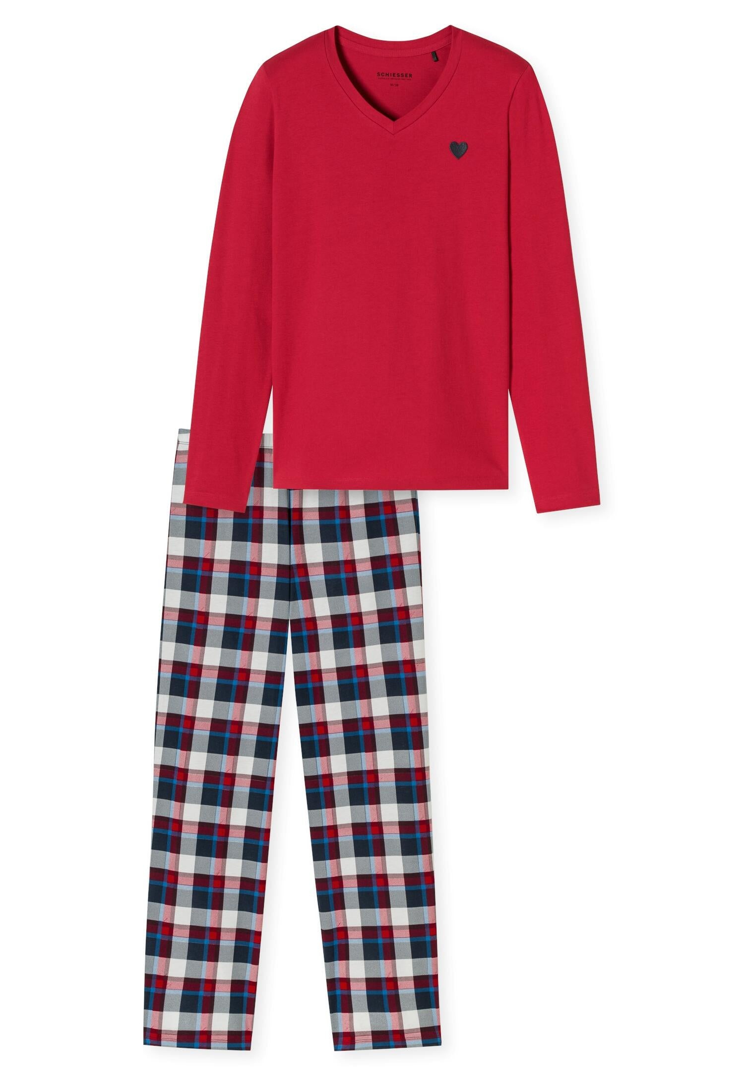 Langer Schlafanzug - 500-rot - Rot