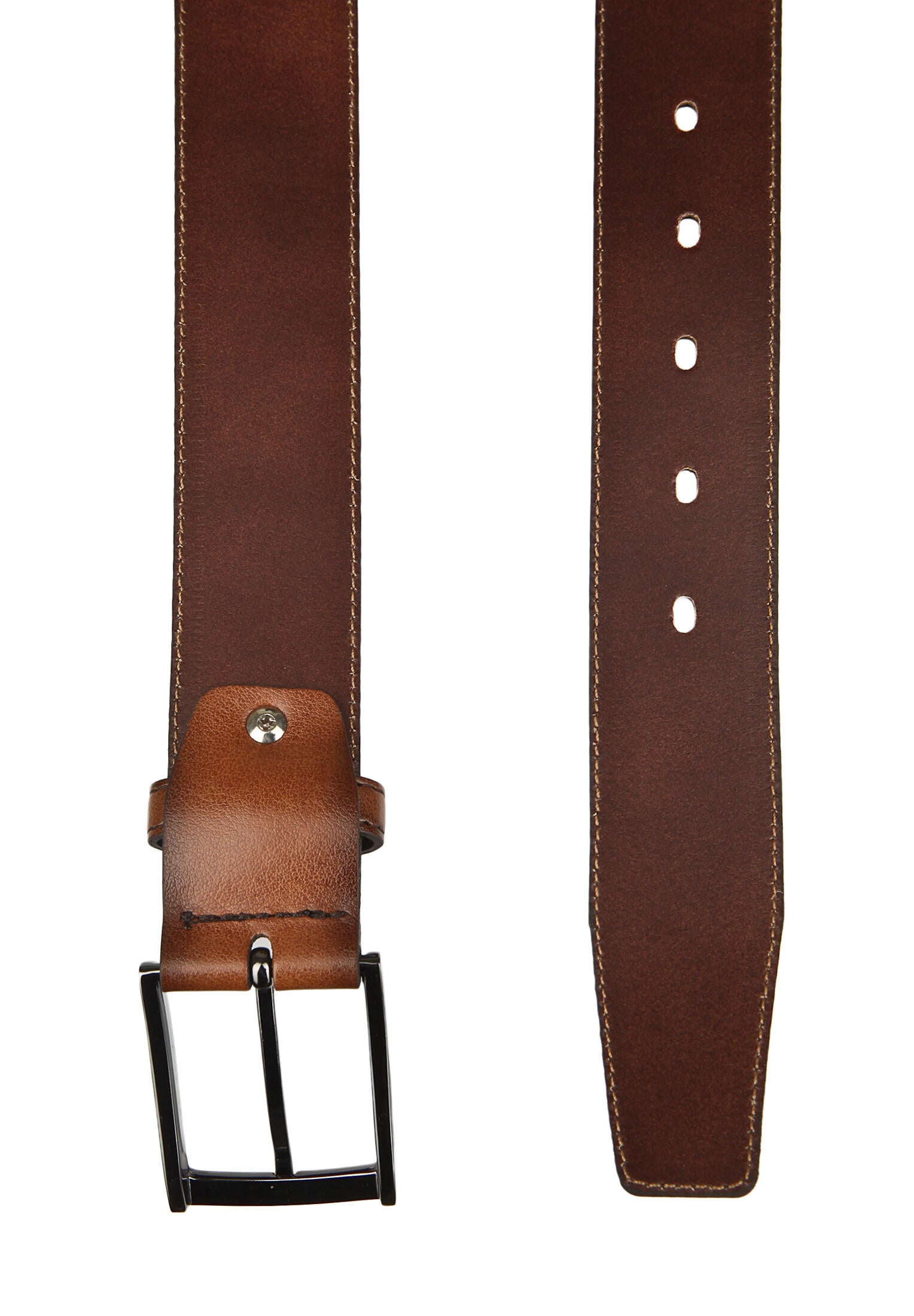 Ledergürtel - 11-cognac - Braun