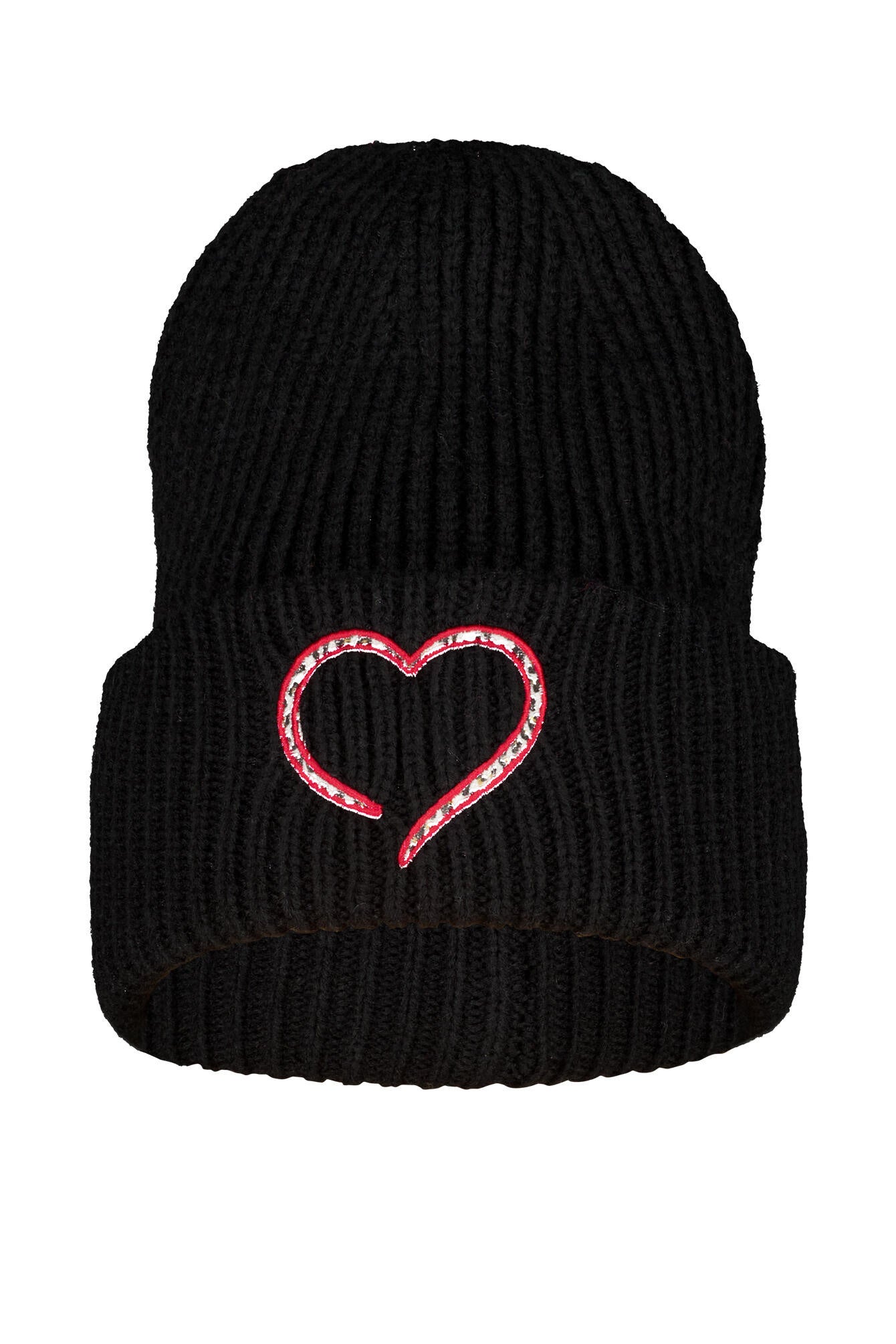 Strickmütze mit Stickerei - 101-schwarz - Schwarz