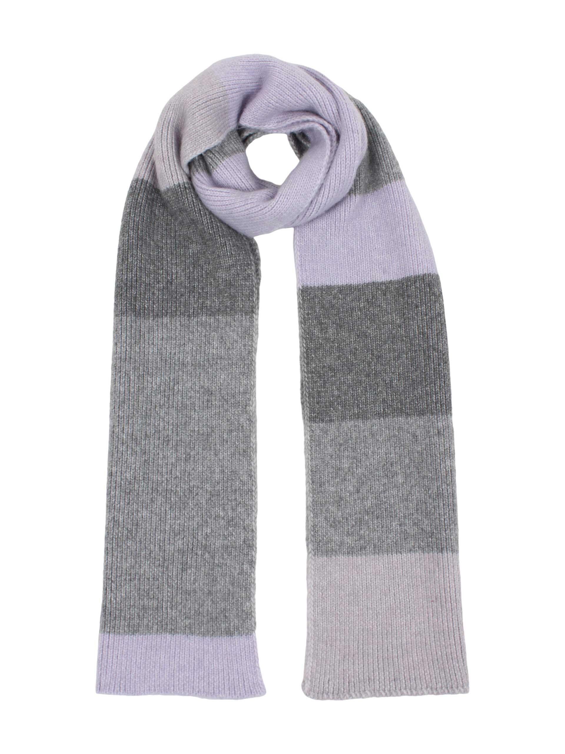 Strickschal gestreift - 150-grau Variante - Grau