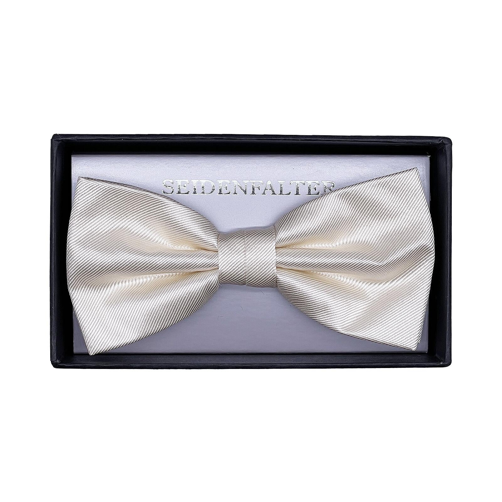 Fliege aus Seide - Fb.26-CHAMPAGNER-uni - Weiß