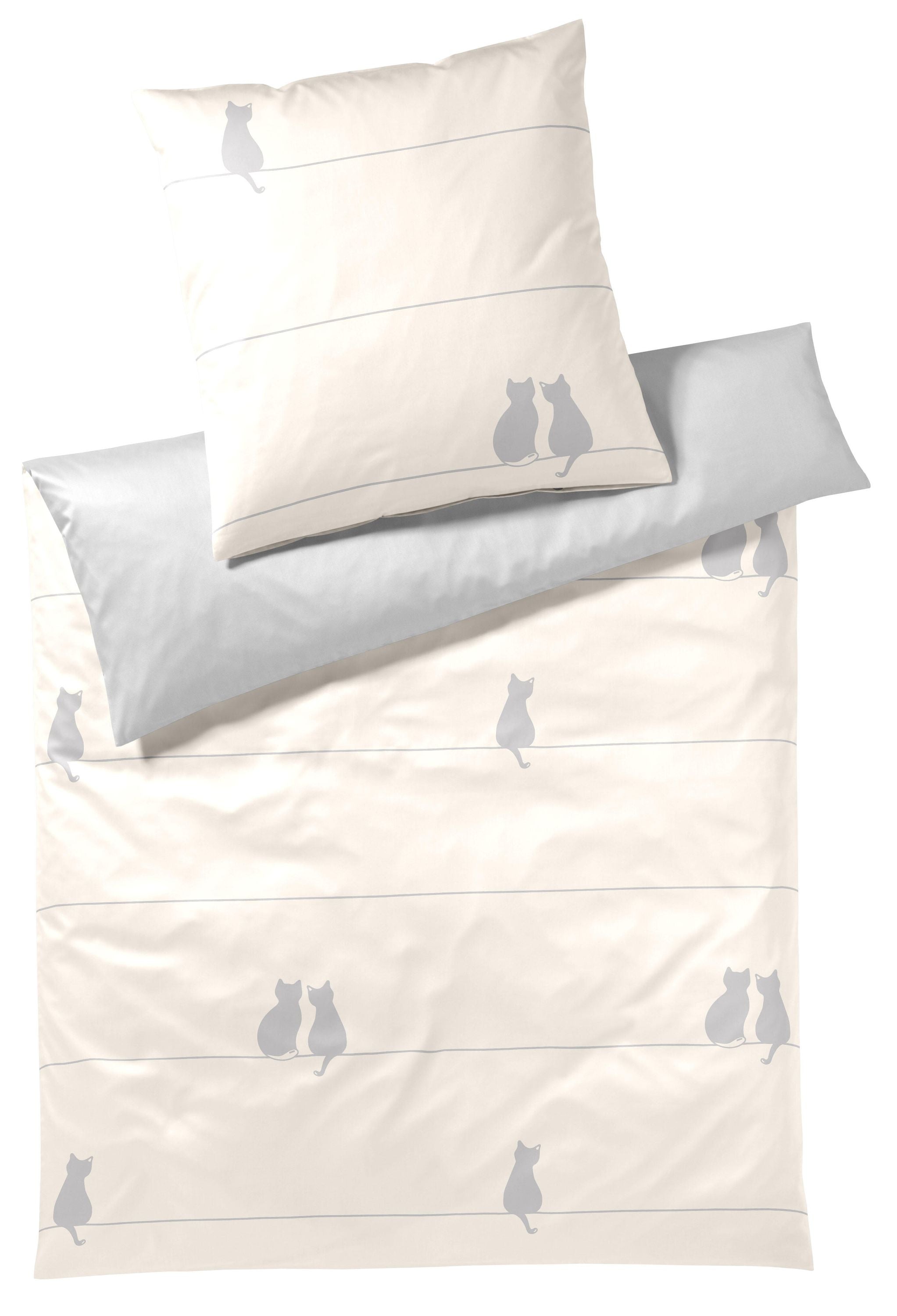 Bettbezug YOU & ME aus Mako-Satin - 000007 - Creme