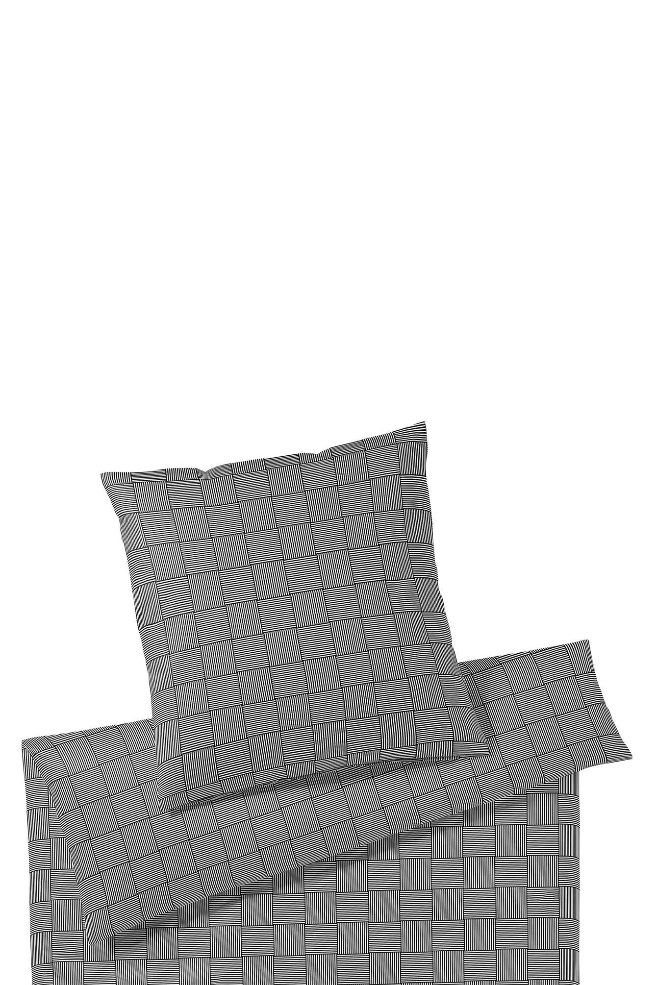 Bettwäsche CROSSOVER aus Mako-Satin - 000009 - Schwarz | Weiß