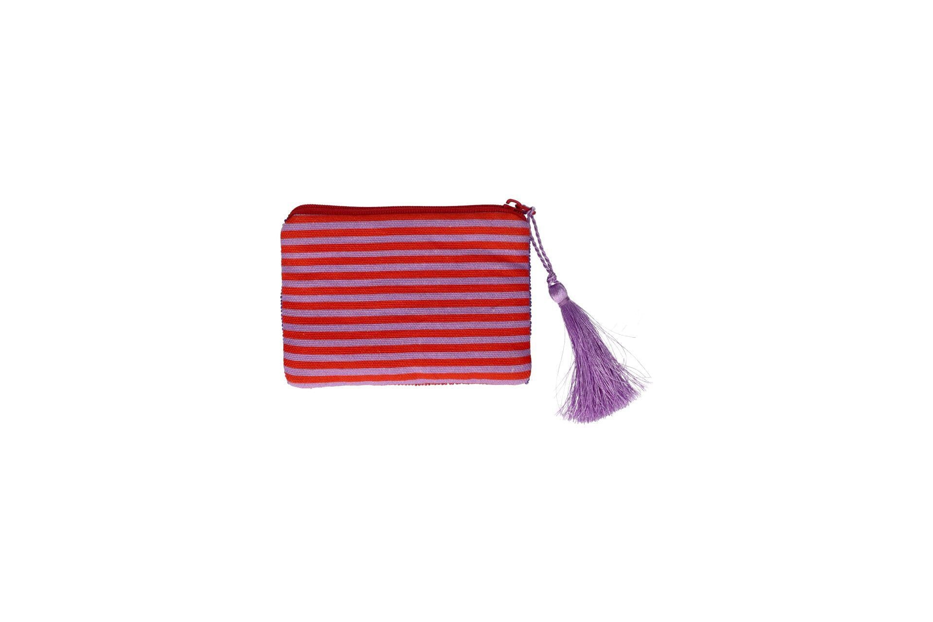 Kosmetiktasche mit Perlen LIPS - rot - Mehrfarbig