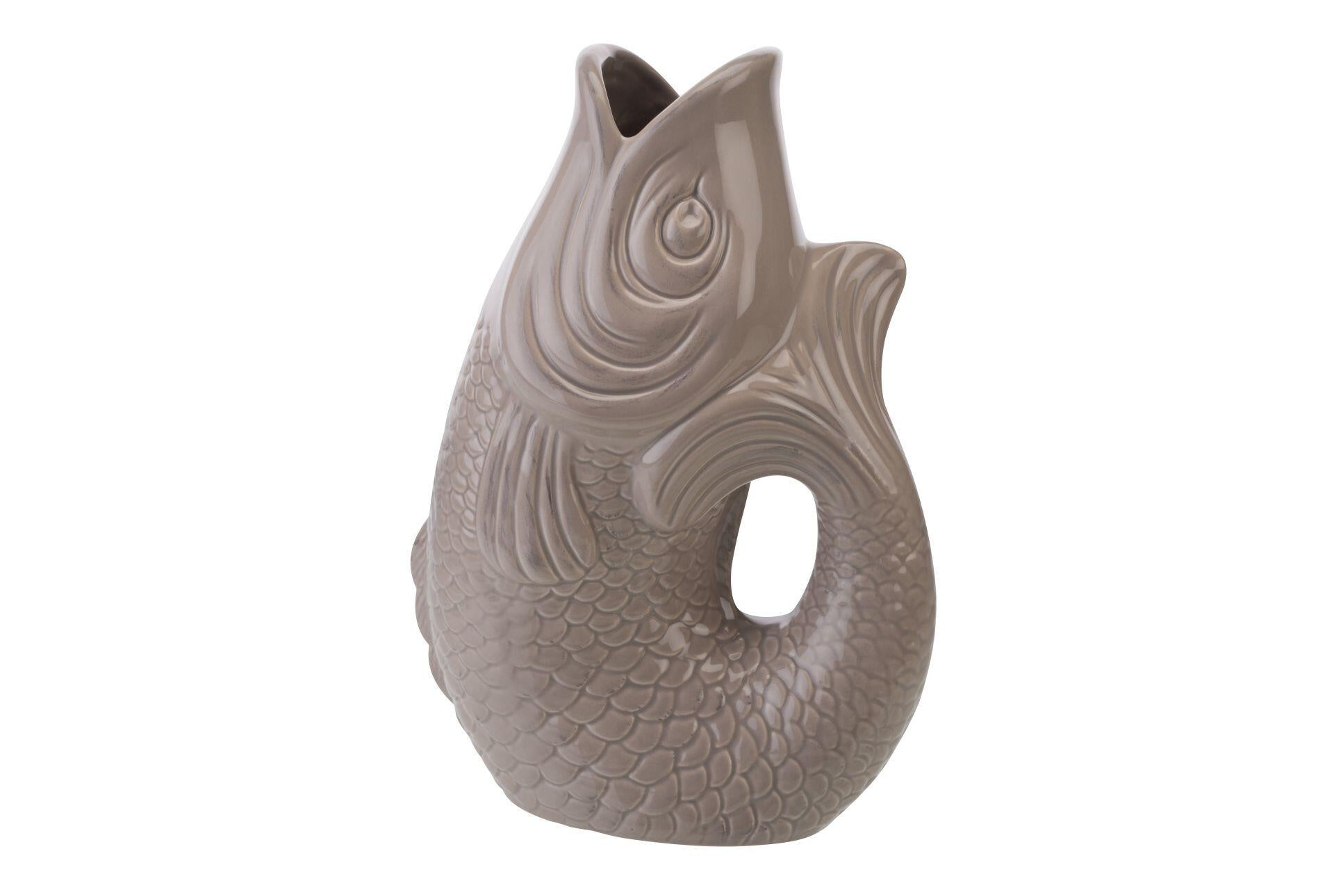 Fisch-Vase MONSIEUR CARAFON L - sandstone - Braun