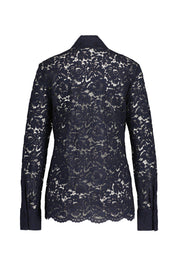 Spitzenbluse CELLAI aus Baumwolle - 790 - Blau