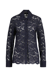 Spitzenbluse CELLAI aus Baumwolle - 790 - Blau