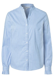 Bluse aus Baumwollmix - 2306 - Blau | Weiß