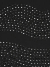 Langer Sweathoodie mit Strass-Details - 104 - Schwarz