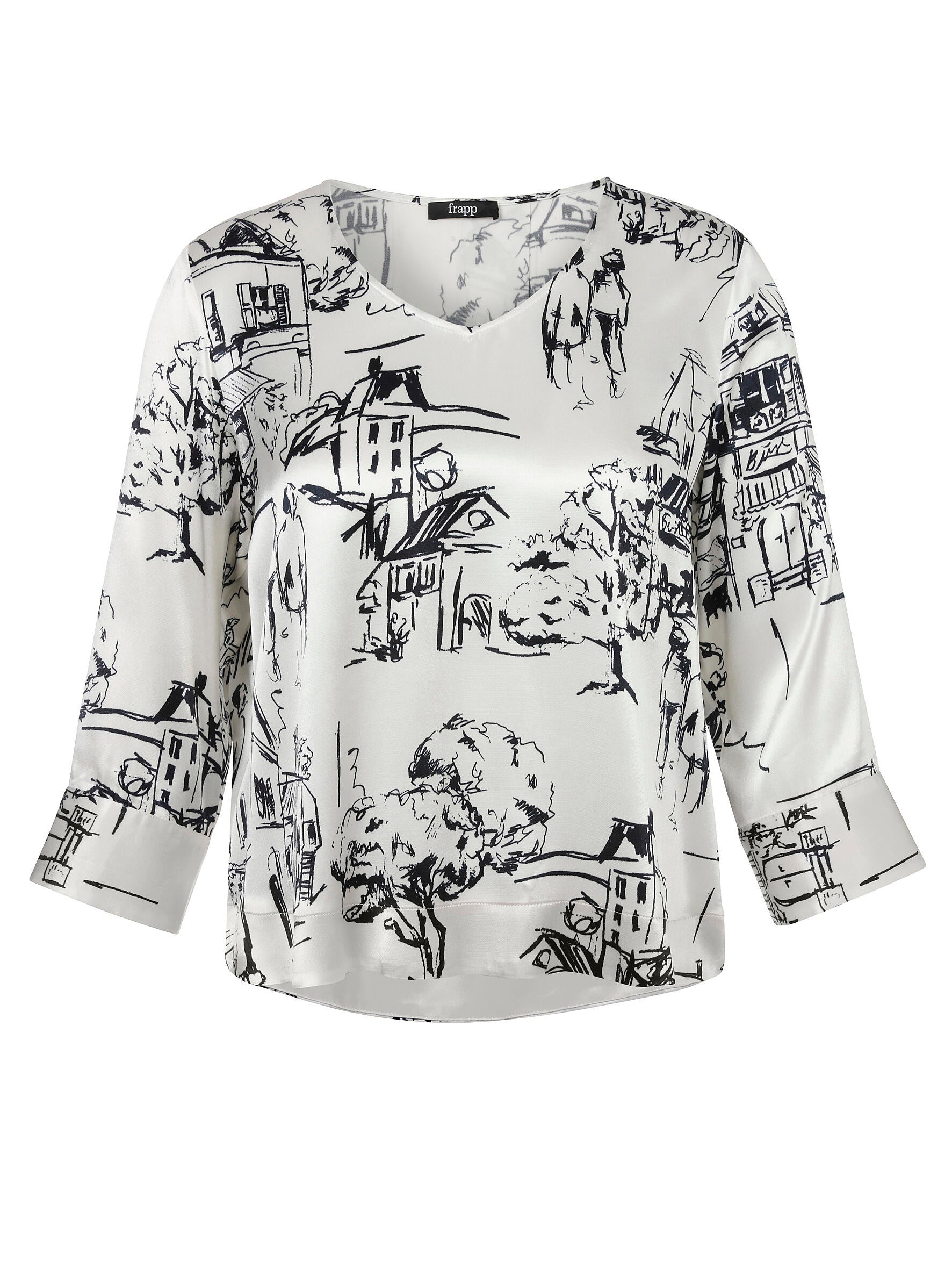 Bluse mit Print - 954814 - Weiß