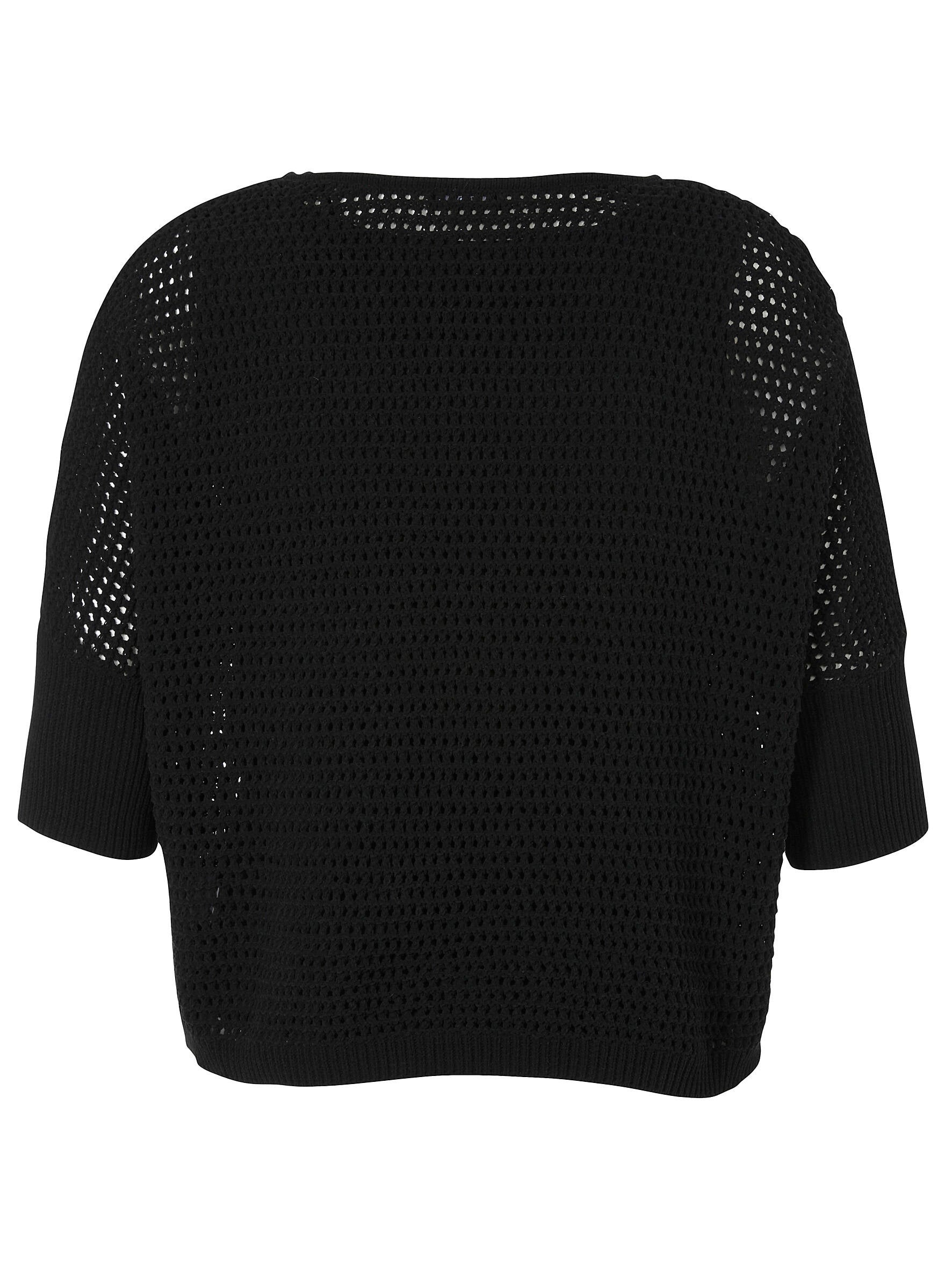 Pullover Rundhals 3/4 Arm - 104 - Schwarz