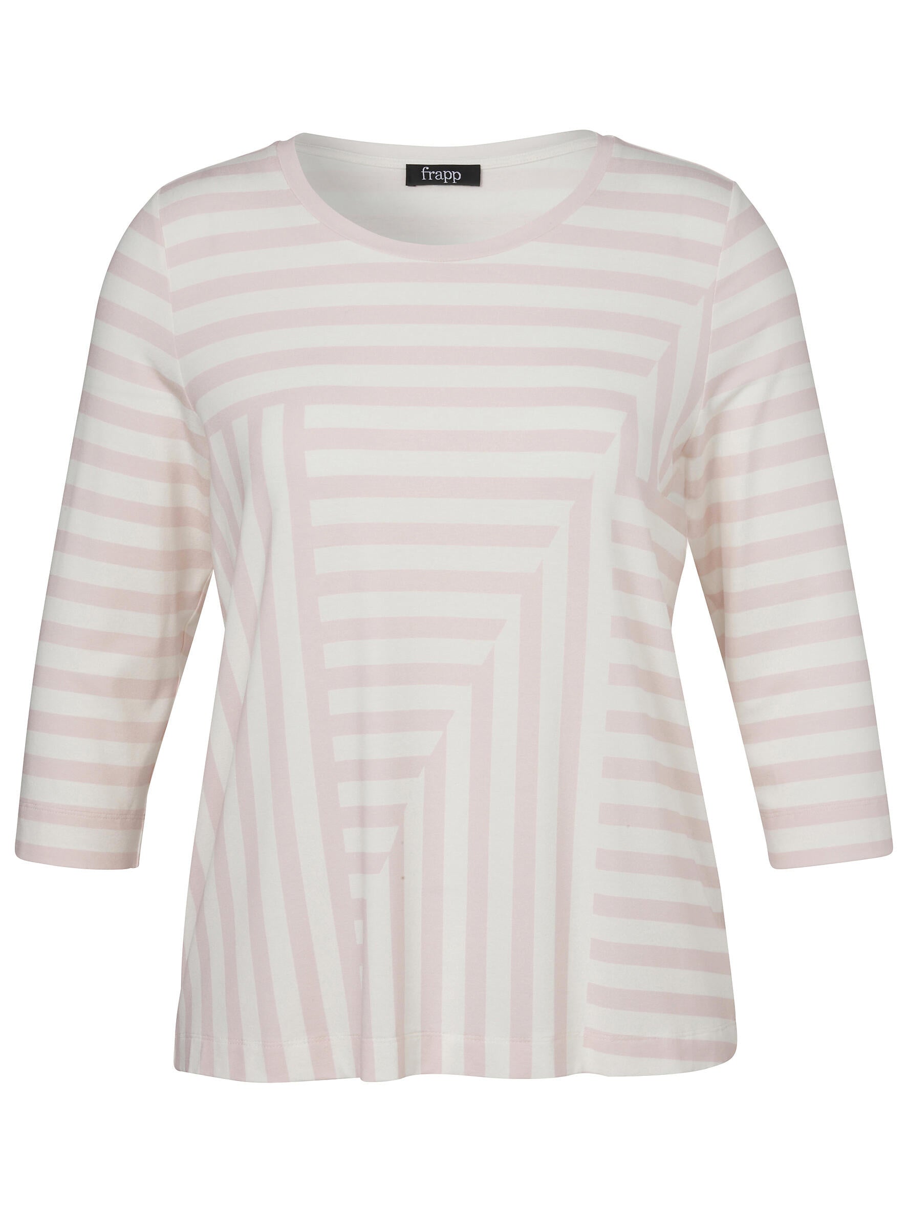 Langarmshirt aus Viskose - 684954-rose / offwhite - Rosa
