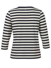 Langarmshirt aus Viskose - 804794-navy / butter - Blau