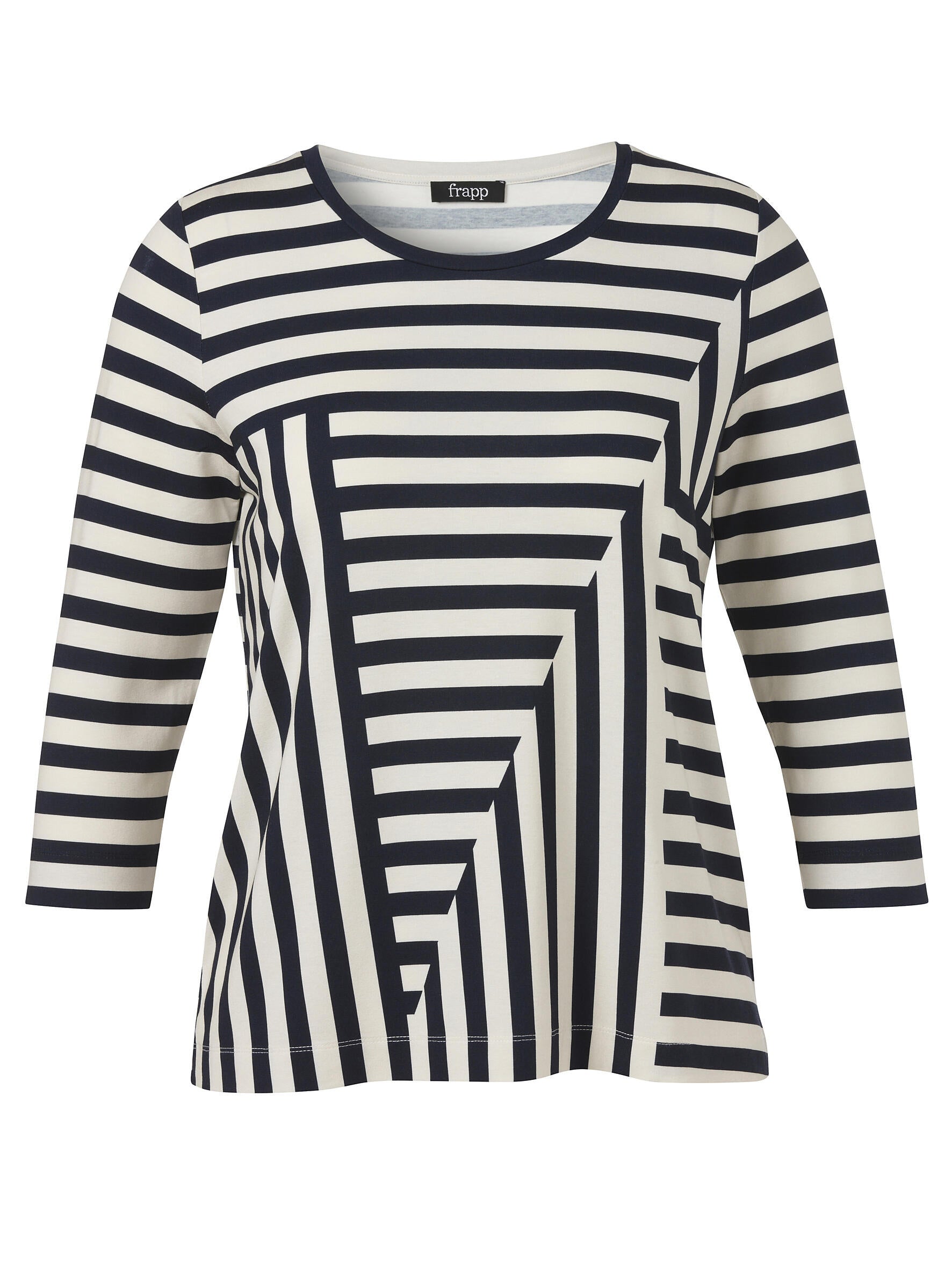 Langarmshirt aus Viskose - 804794-navy / butter - Blau