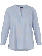 Bluse aus Baumwollmix - 857-blue multicolor - Blau