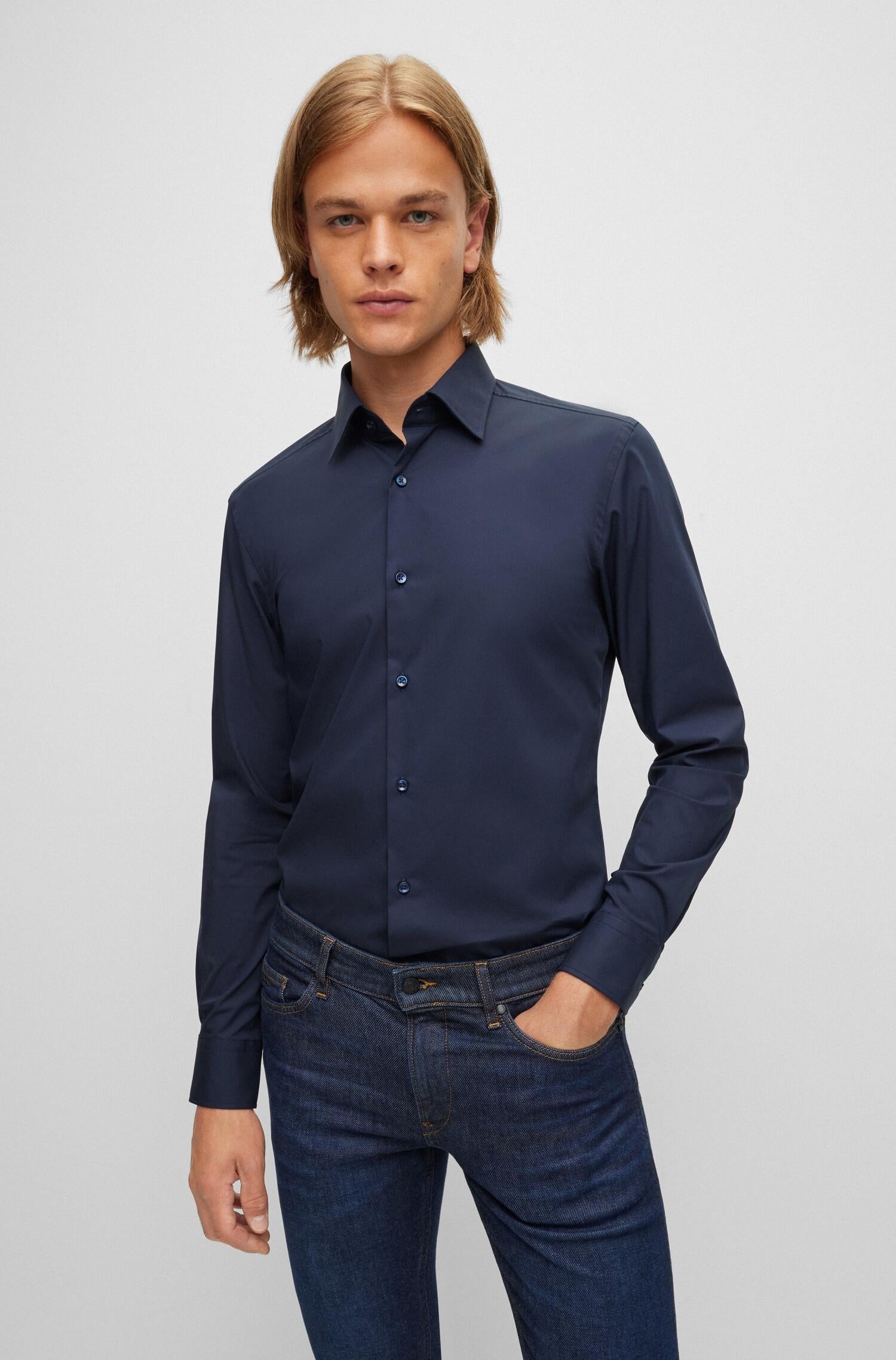Hemd Slim Fit - 404-Dark Blue - Blau