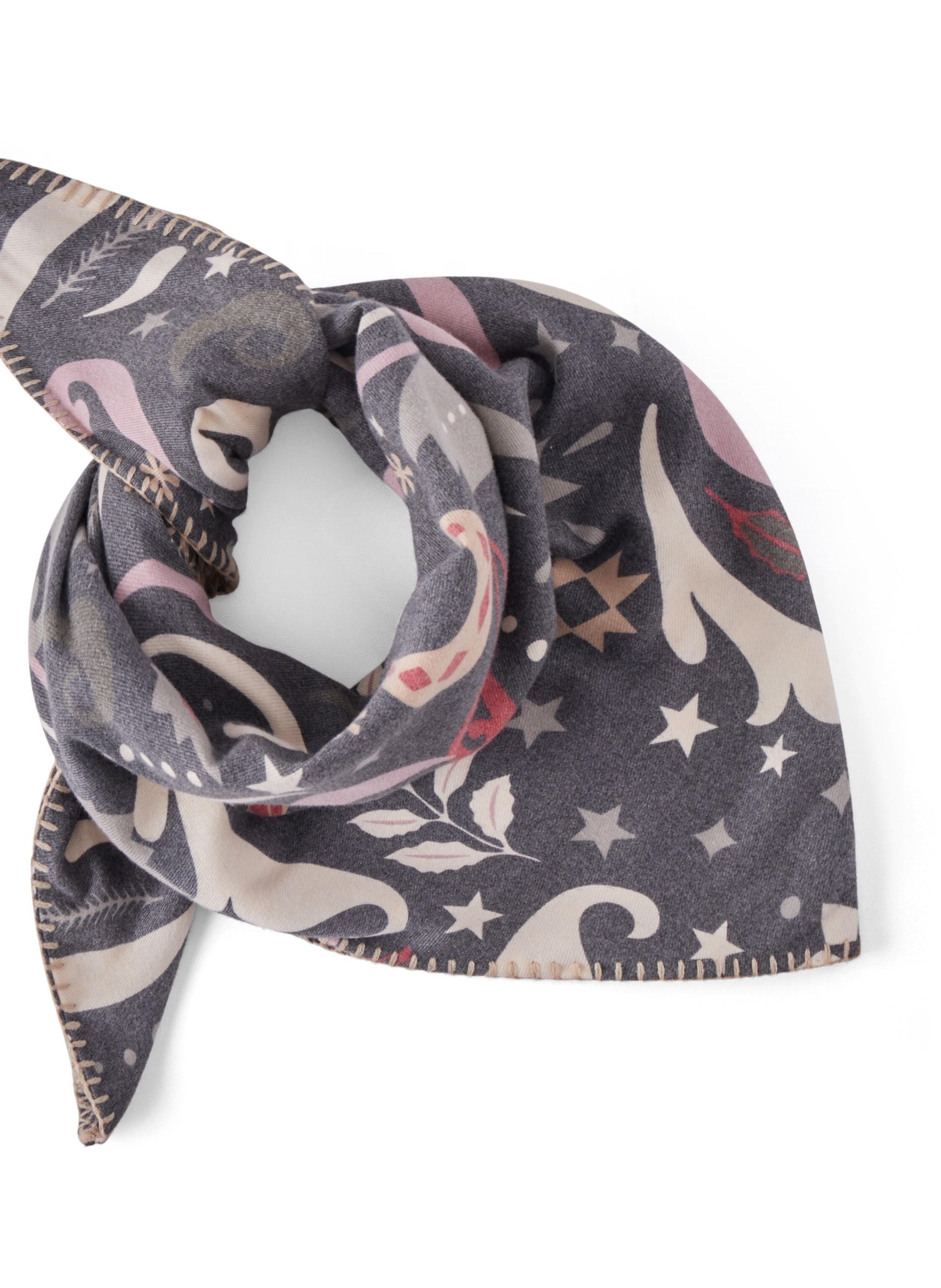 Dreieckstuch mit winterlichen Motiven - BLK2 - Schwarz