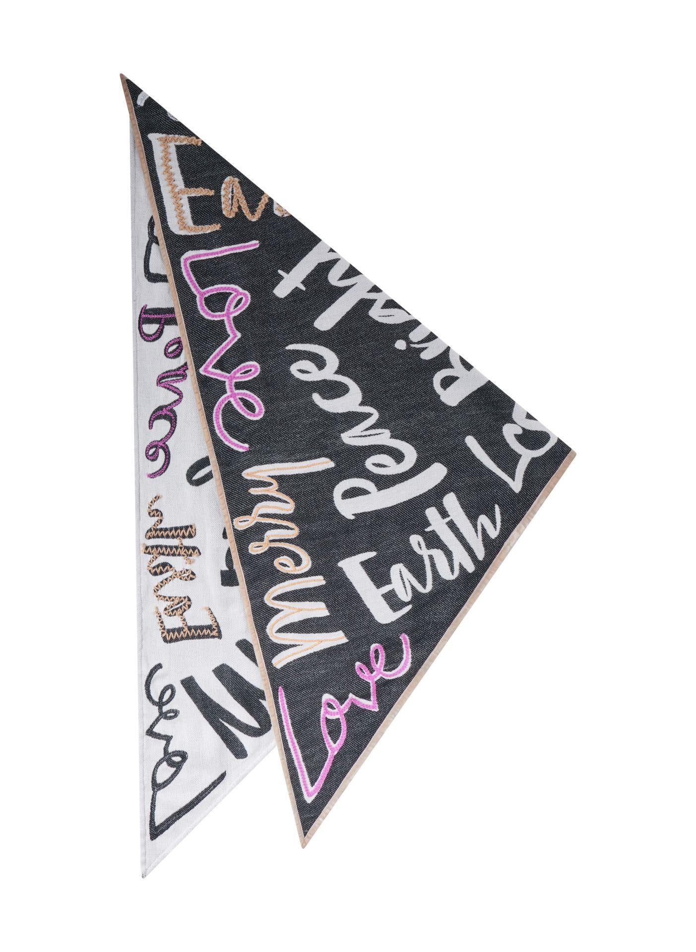 Dreieckstuch mit LOVE-Motiven - BLK2 - Schwarz