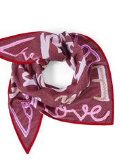Dreieckstuch mit LOVE-Motiven - RED3 - Rot