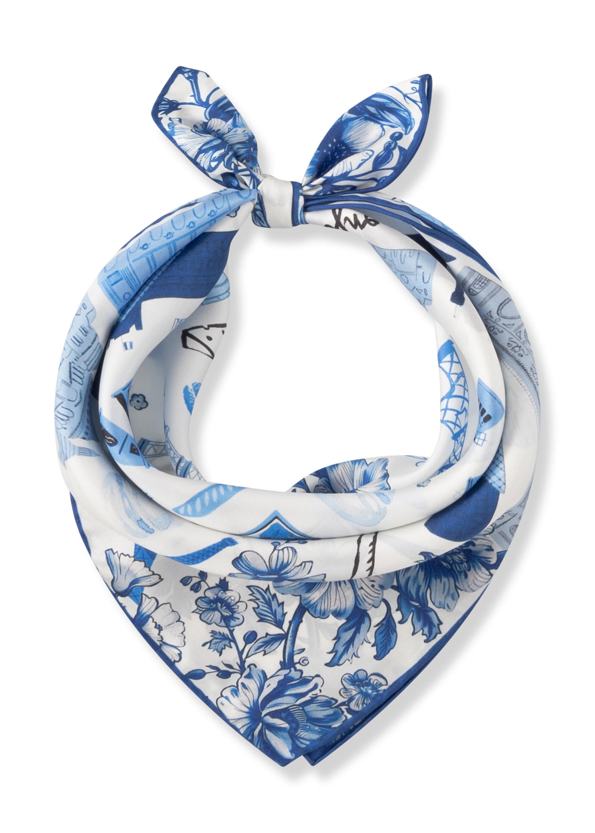 Nickituch aus Seide - BLU2 - Blau