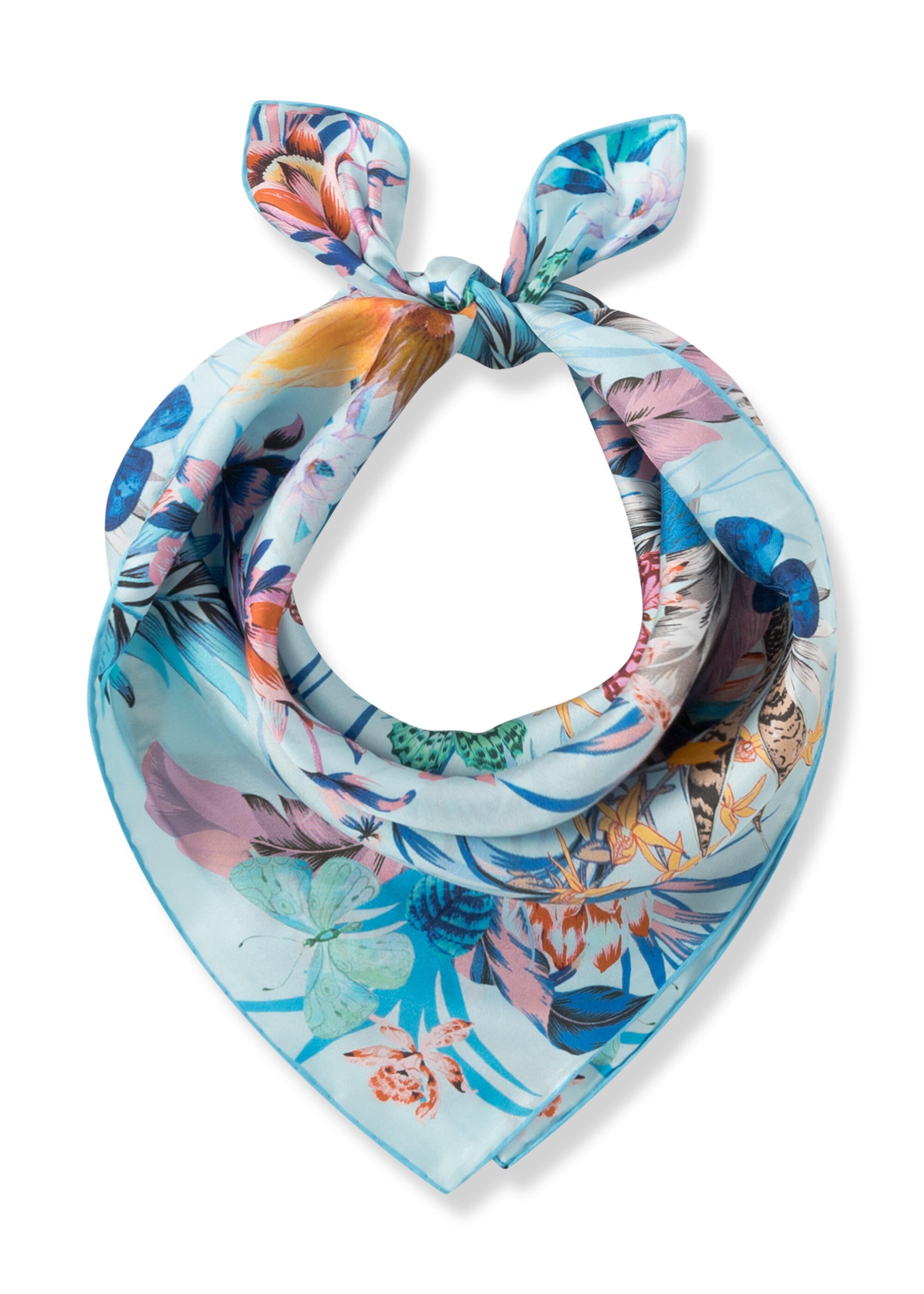 Nickituch aus Seide - BLU1 - Blau