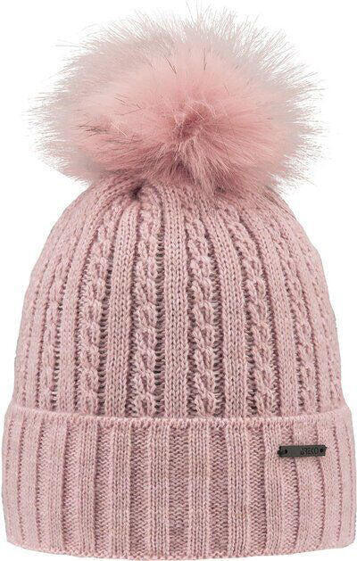 Strickmütze mit Bommel - 480-rosa - Rosa