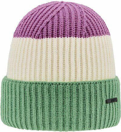 Strickmütze gestreift - 350-lindgrün - Grün