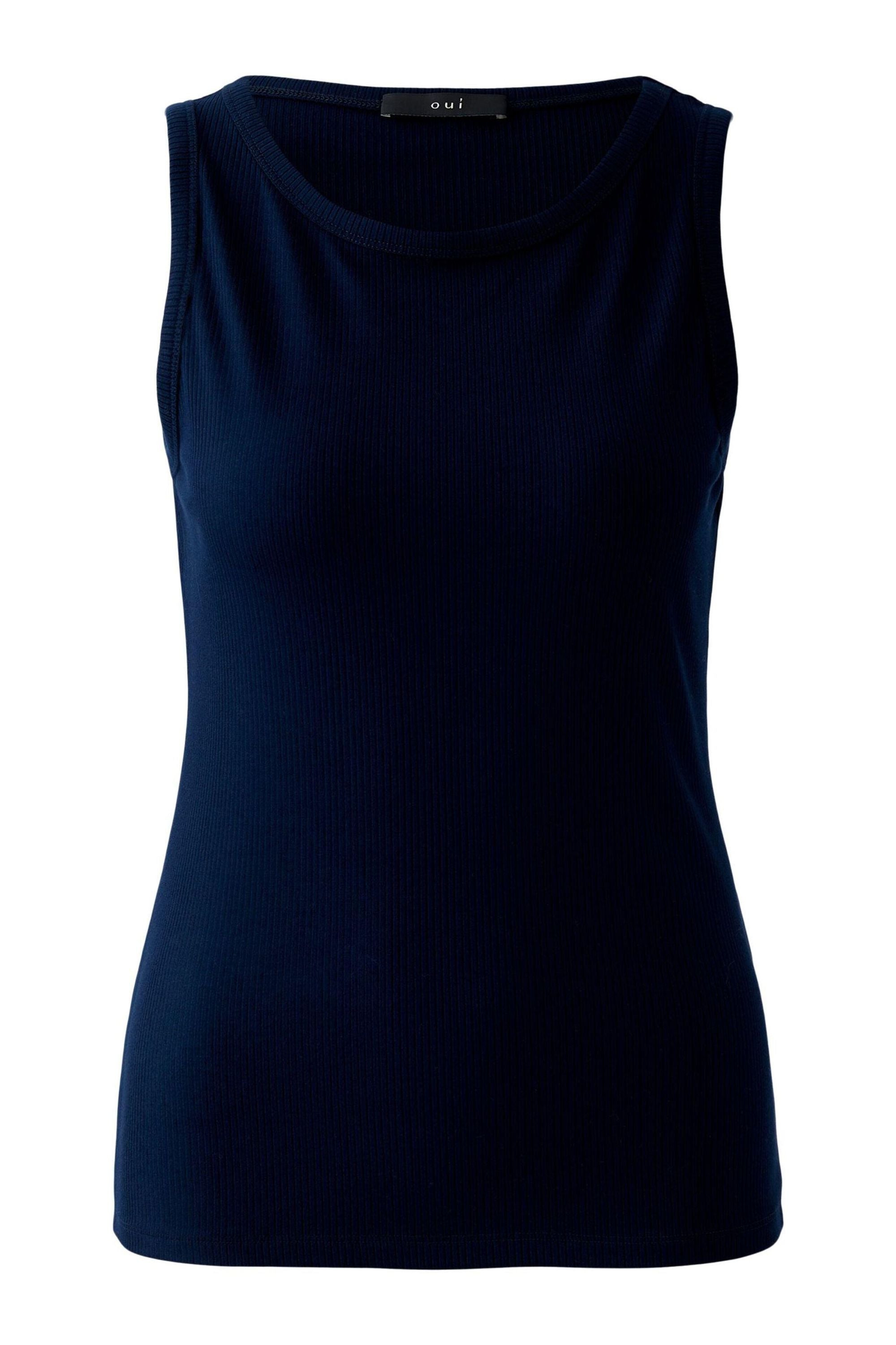Geripptes Top - 5742-darkblue - Blau