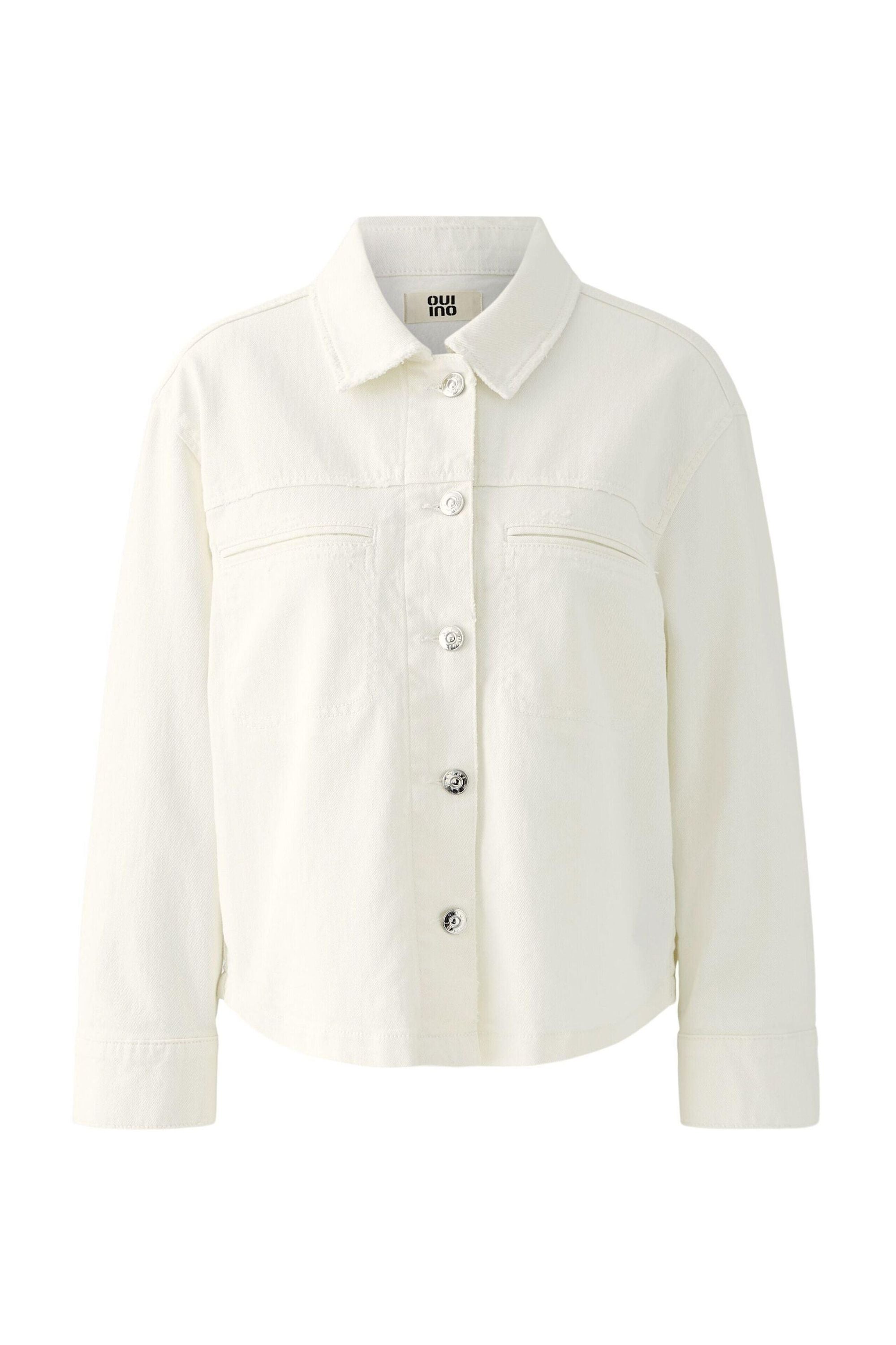 Jeansjacke aus Baumwolle - 1052-champagne - Weiß