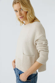 Strickpullover aus Wollmix - 7065-light beige mel - Creme