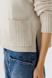 Strickpullover aus Wollmix - 7065-light beige mel - Creme