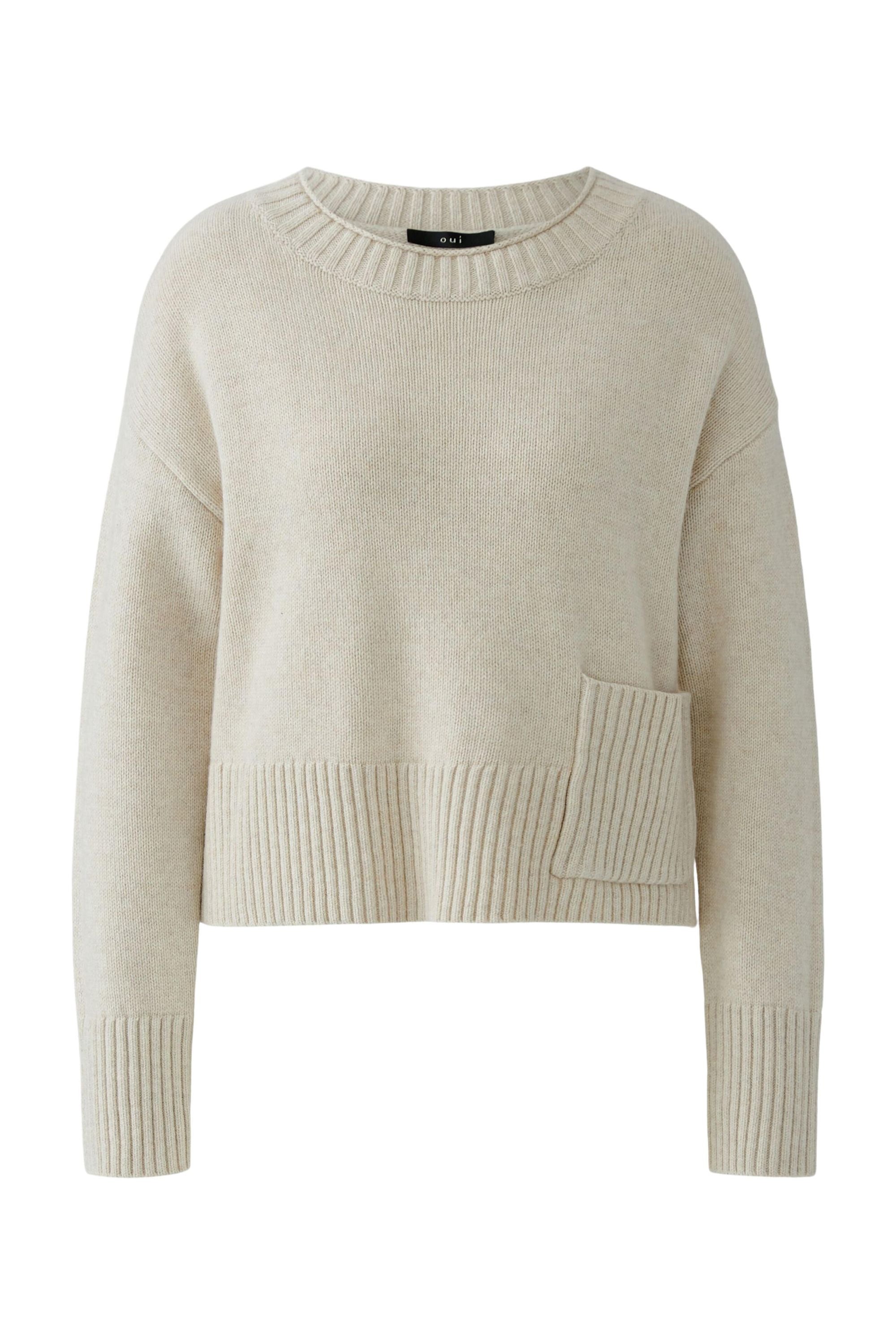 Strickpullover aus Wollmix - 7065-light beige mel - Creme